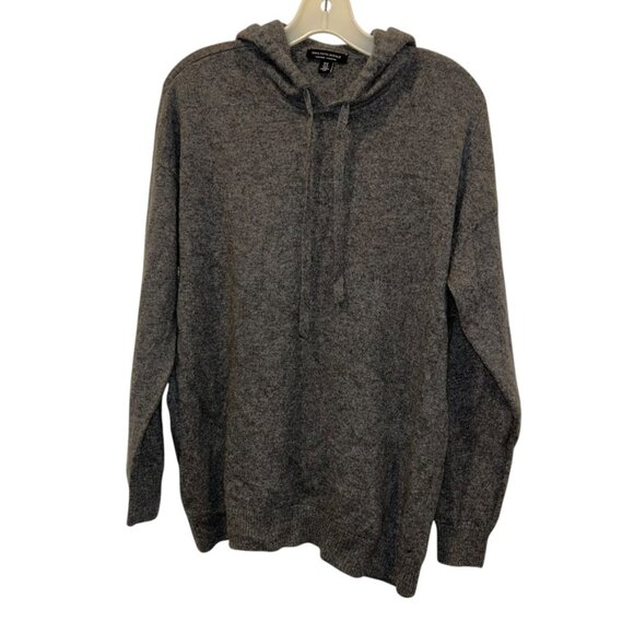 saks fifth avenue 100% cashmere gray hoodie sweater M - Picture 3 of 4